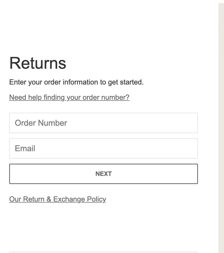 Van Cleef Return page on their website