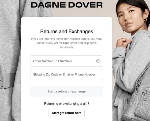 Dagne Dover return request form