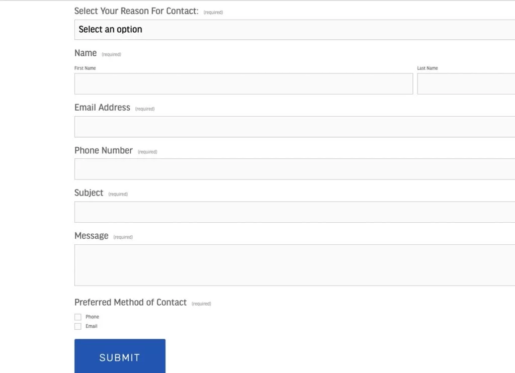 Gabe's online contact form