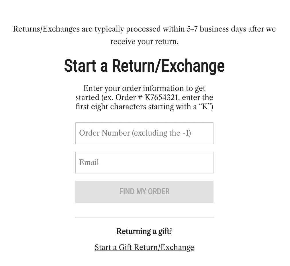 Kuiu Return/Exchange portal