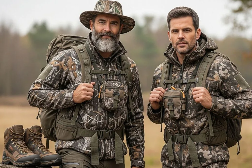 Two men wearing Hunting Apparel and Gear