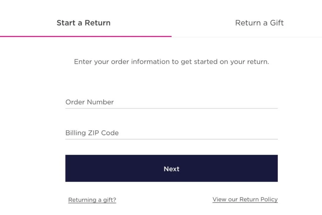 Lilly Pulitzer return form