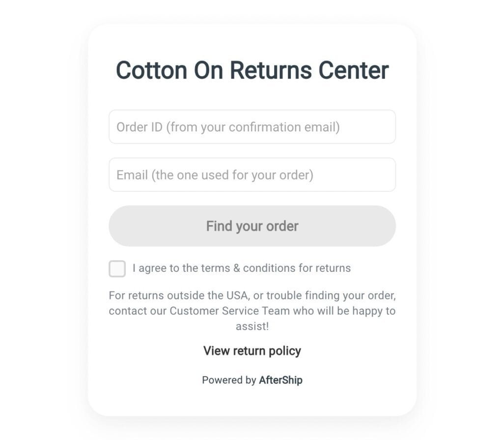cotton on return portal 1