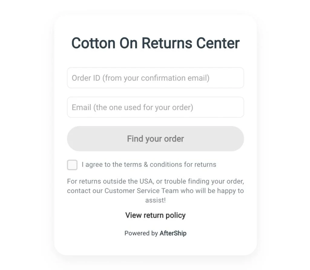 cotton on return portal 1