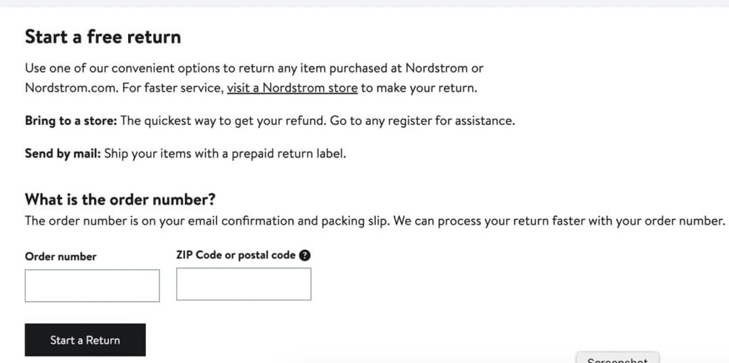 nordstrom return page