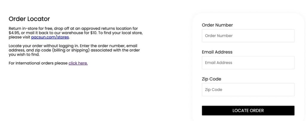 Pacsun return portal