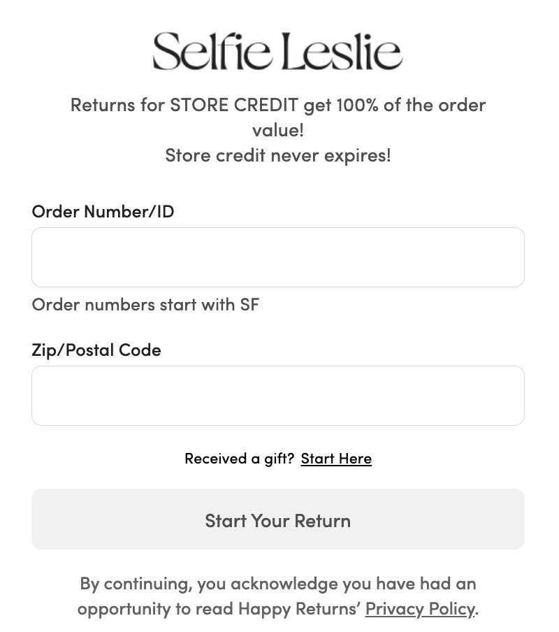 Selfie leslie return portal