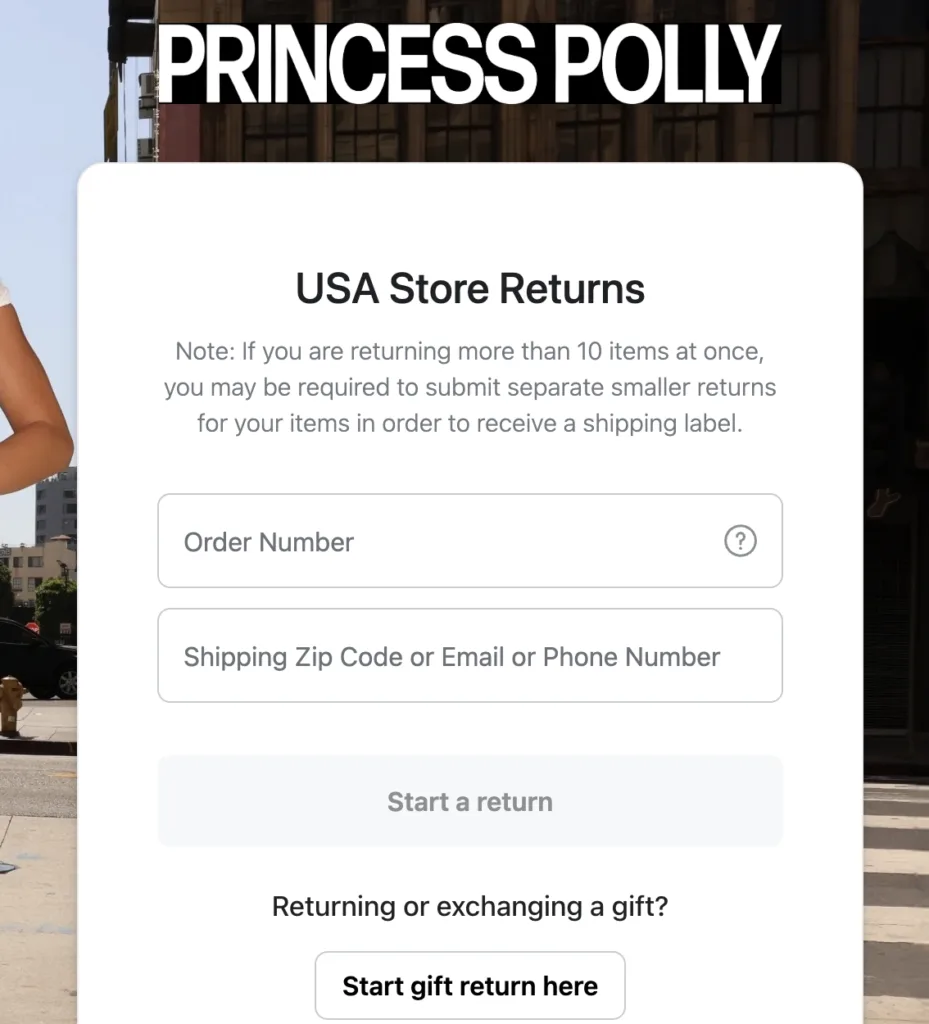 Princess Polly return policy