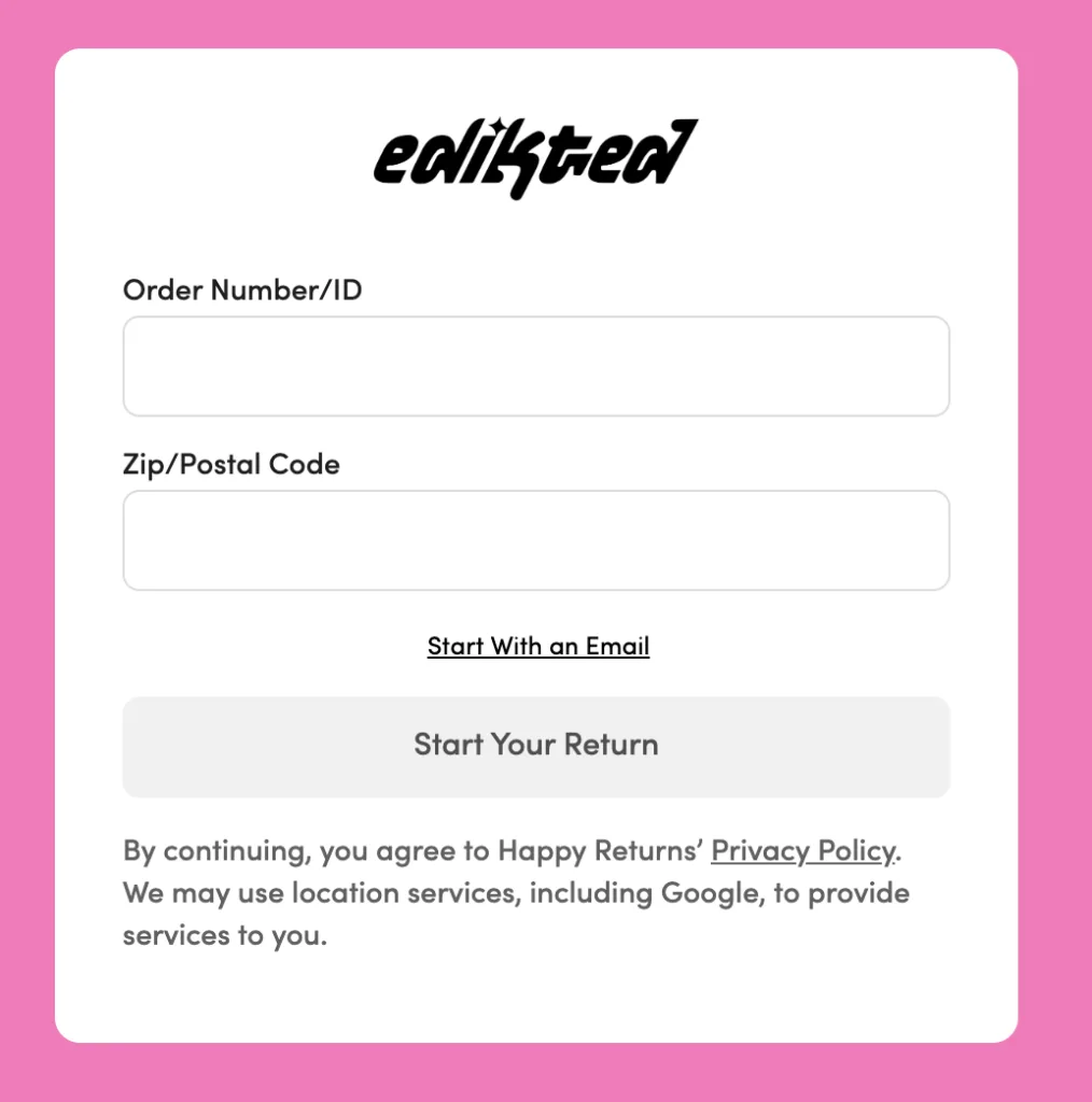 edikted return portal