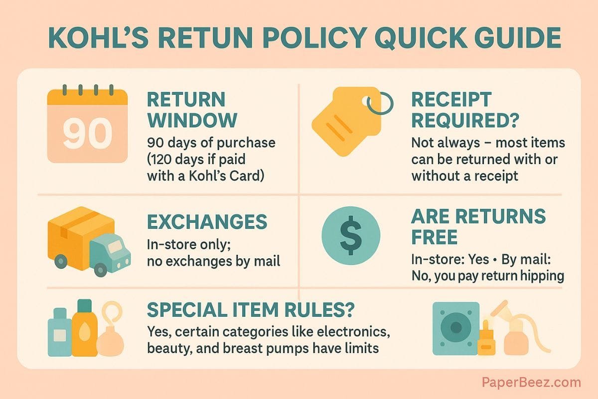 Infographic for Kohls return policy
