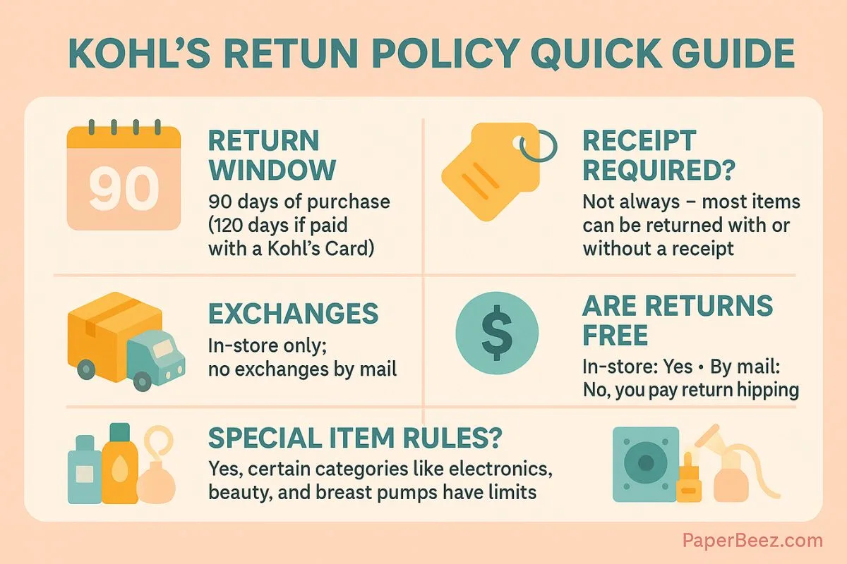 Infographic for Kohls return policy