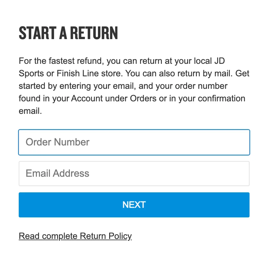 finish line return portal