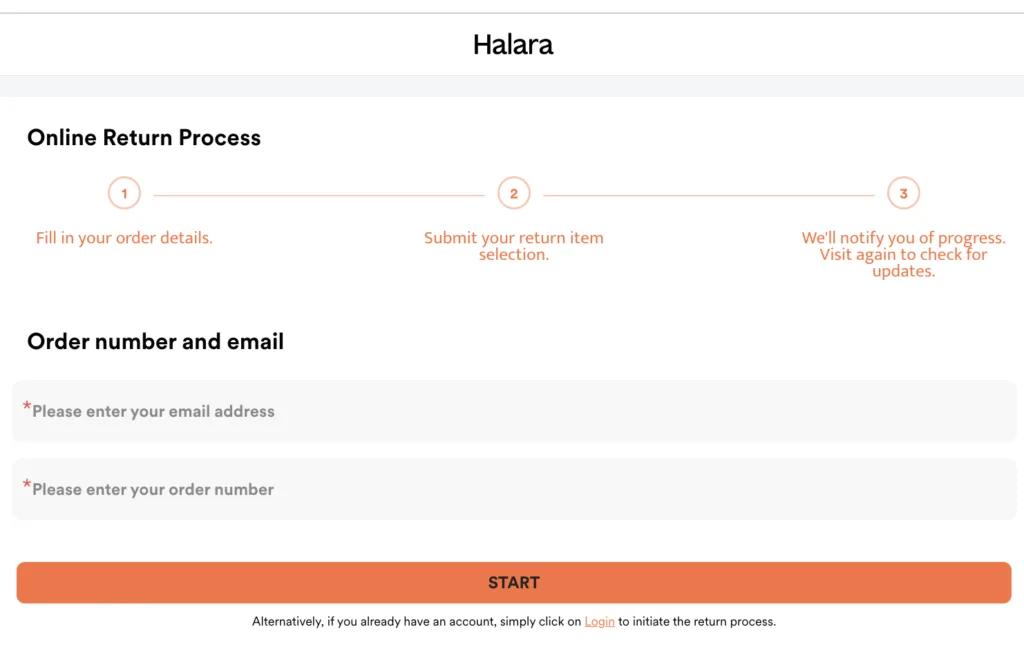 Halara Return Portal