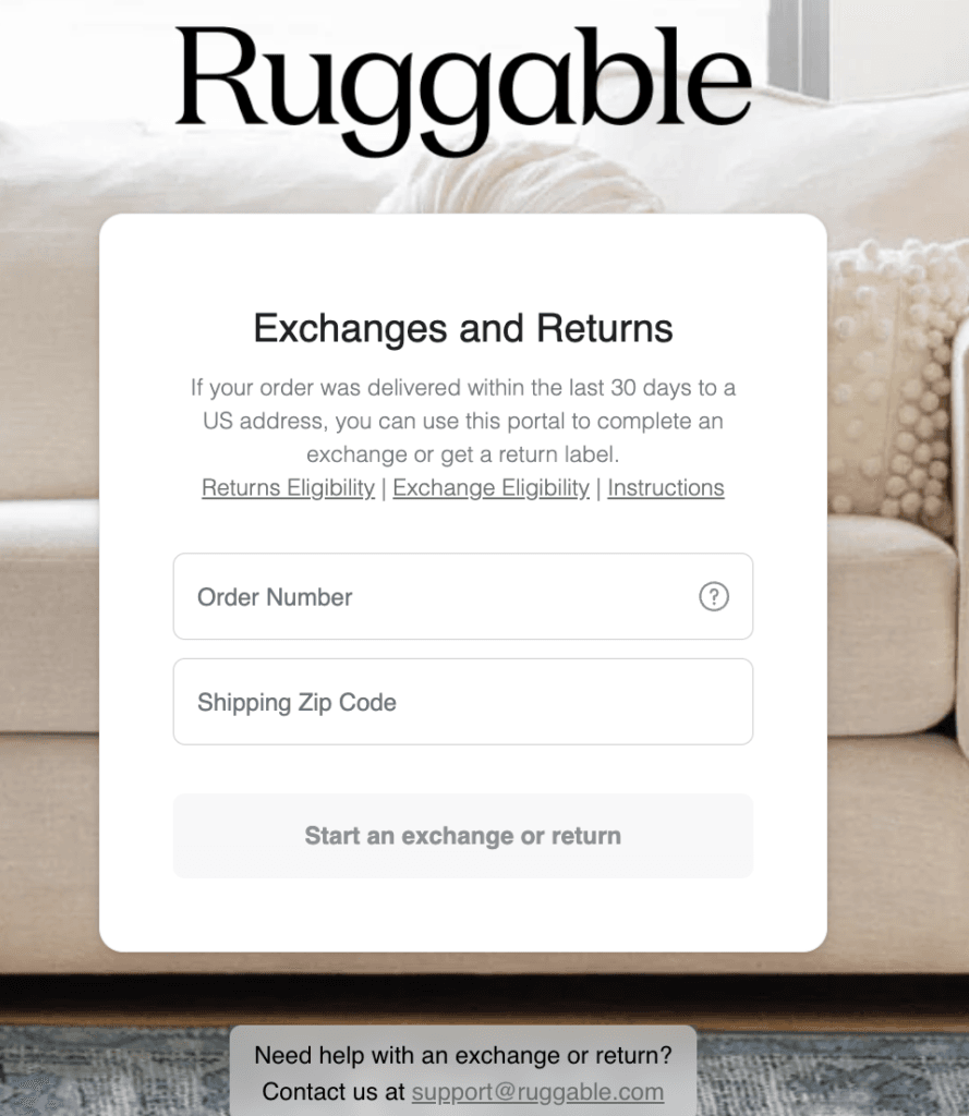 Ruggable self service portal