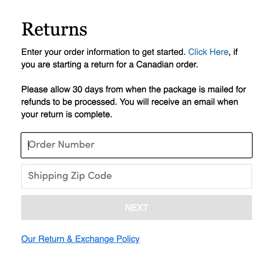Sephora return portal