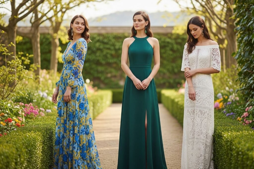A group of friends in Showpo's maxi dresses