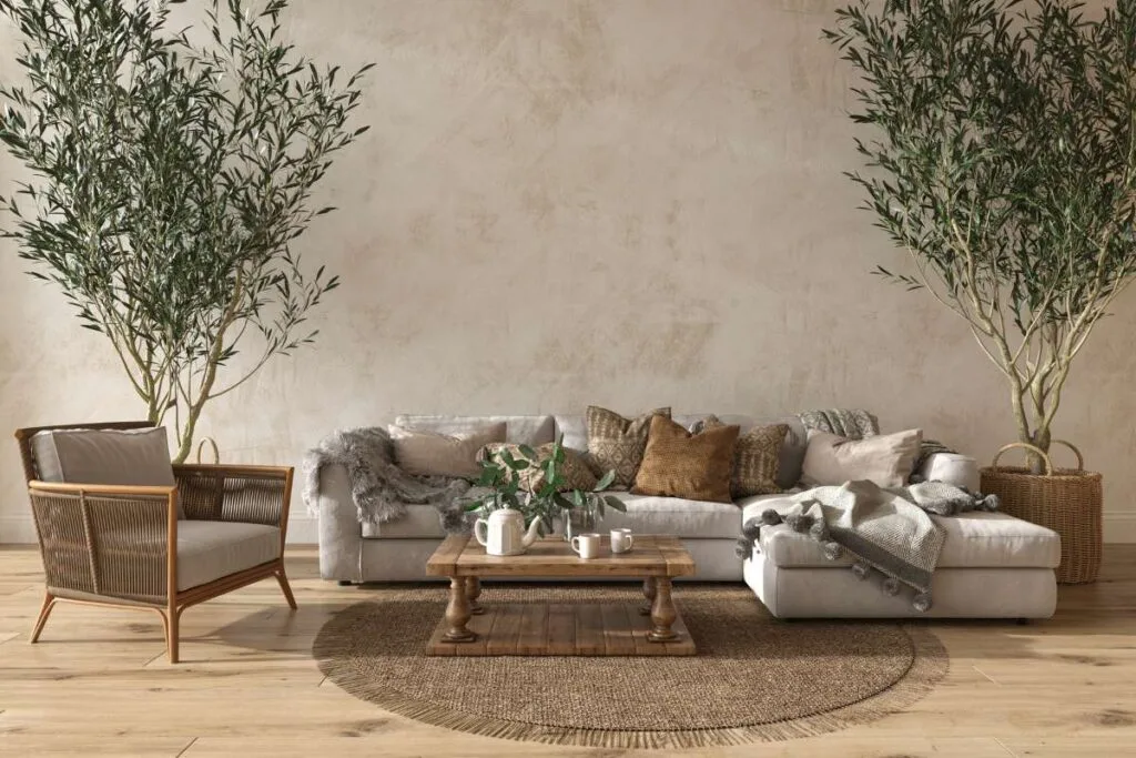 Cozy living room with simple furniture