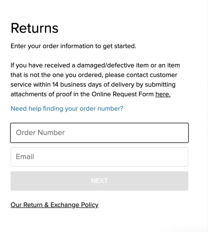 Fashion Nova's Returns Portal