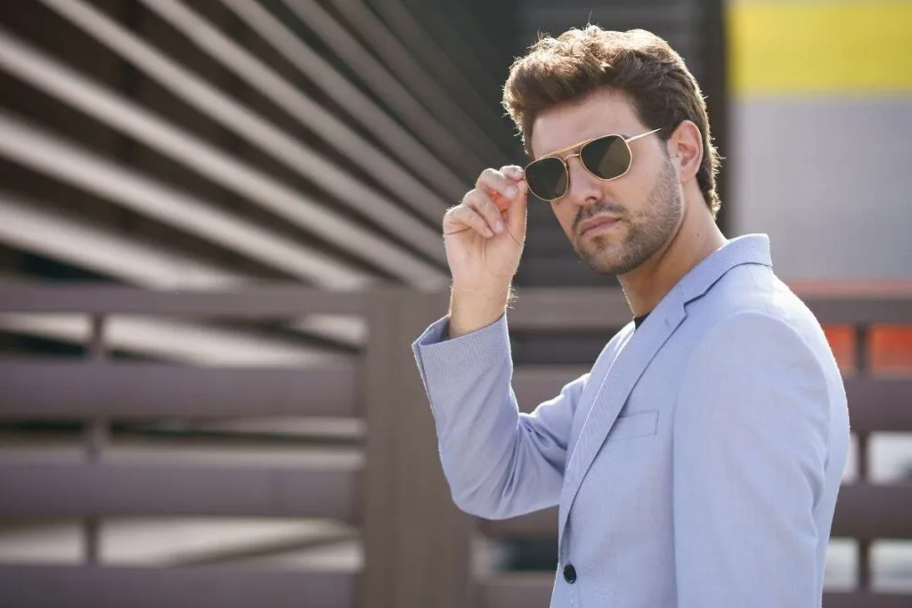 Man wearing sunglasses from Sunglass Hut
